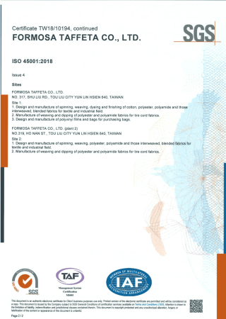 ISO 45001職業健康安全管理系統證書_臺灣二廠_P2