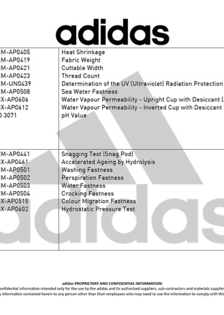 adidas Supplier's Lab Accreditation Certificate for FTC Tay-ninh Technician